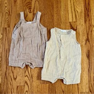 Angel Dear Bundle - 6 - 12 Mo Baby Boy  Romper Set - Brown & Beige